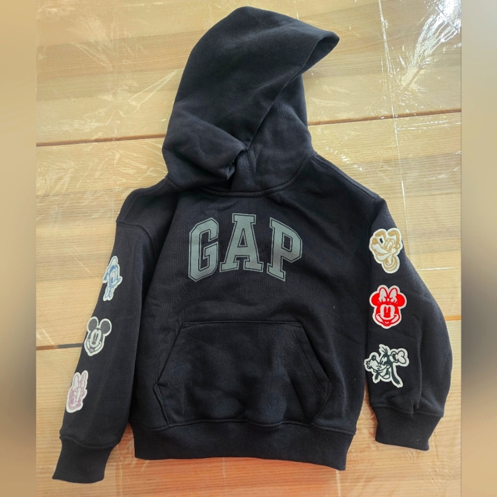 BABY GAP x DISNEY Black Hoodie with Character Patches